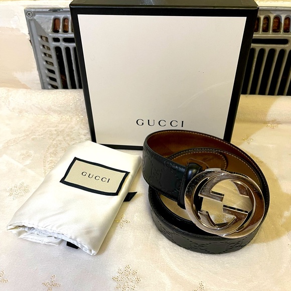 Gucci Other - ❌SOLD❌ GUCCI logo embossed black leather belt